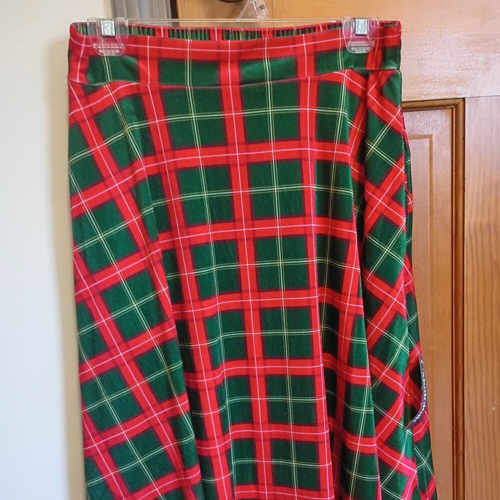 Modcloth Velvet Plaid Skirt Midi